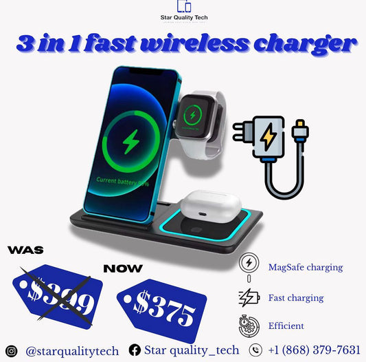 3 in 1 Fast Wireless Charger + Free Delivery